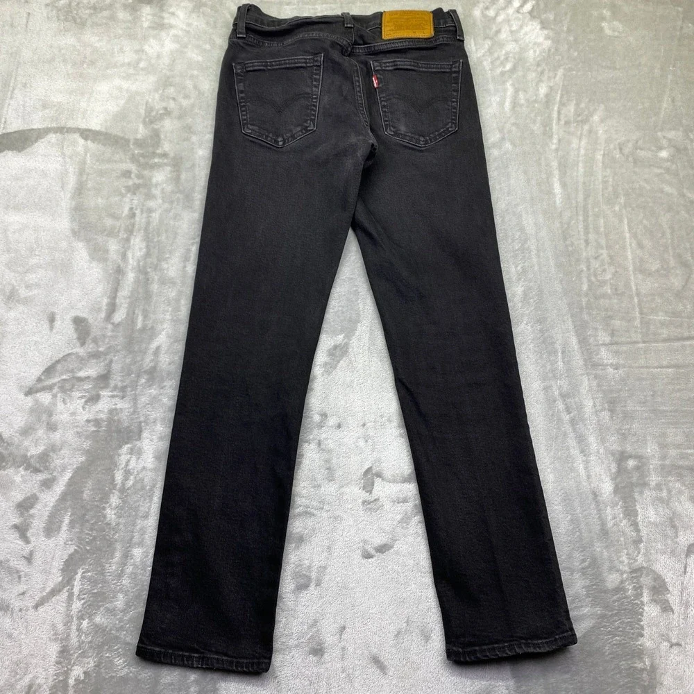 Levi Strauss Premium Mens Black Wash Slim Fit Jeans Sz 29 Fits 26